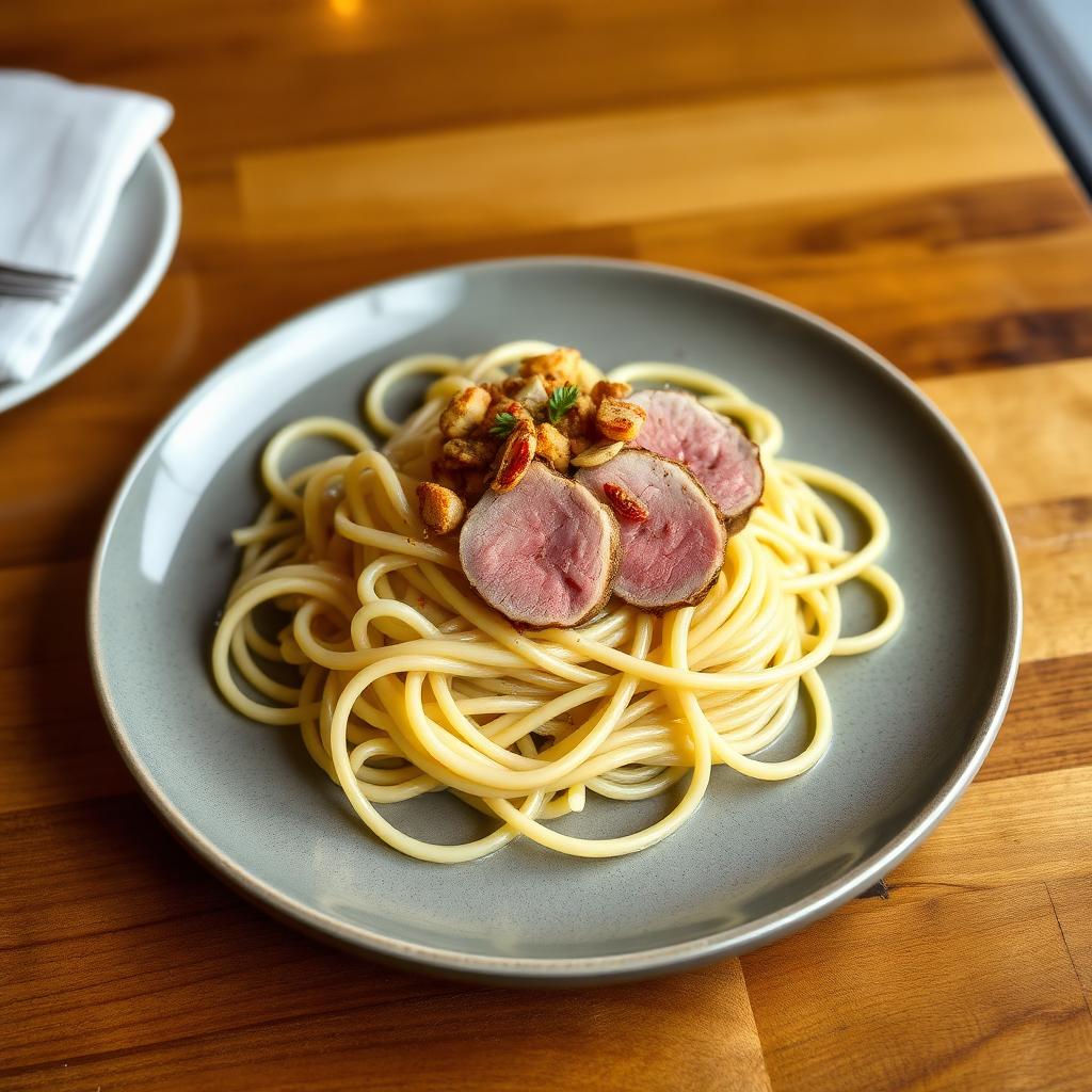 Duck Breast Pasta at Pavilion Café